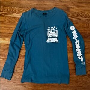Stussy Long Sleeve Cyan - size Small